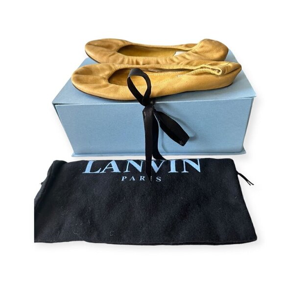 Lanvin signature ballet flats in Yellow Leather,  Size 38.5 EU, With box - Picture 12 of 13